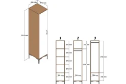 Garderober & Garderobesystem-Kumsal Garderobesskåp 40x47,5 cm Valnöt,Antracit