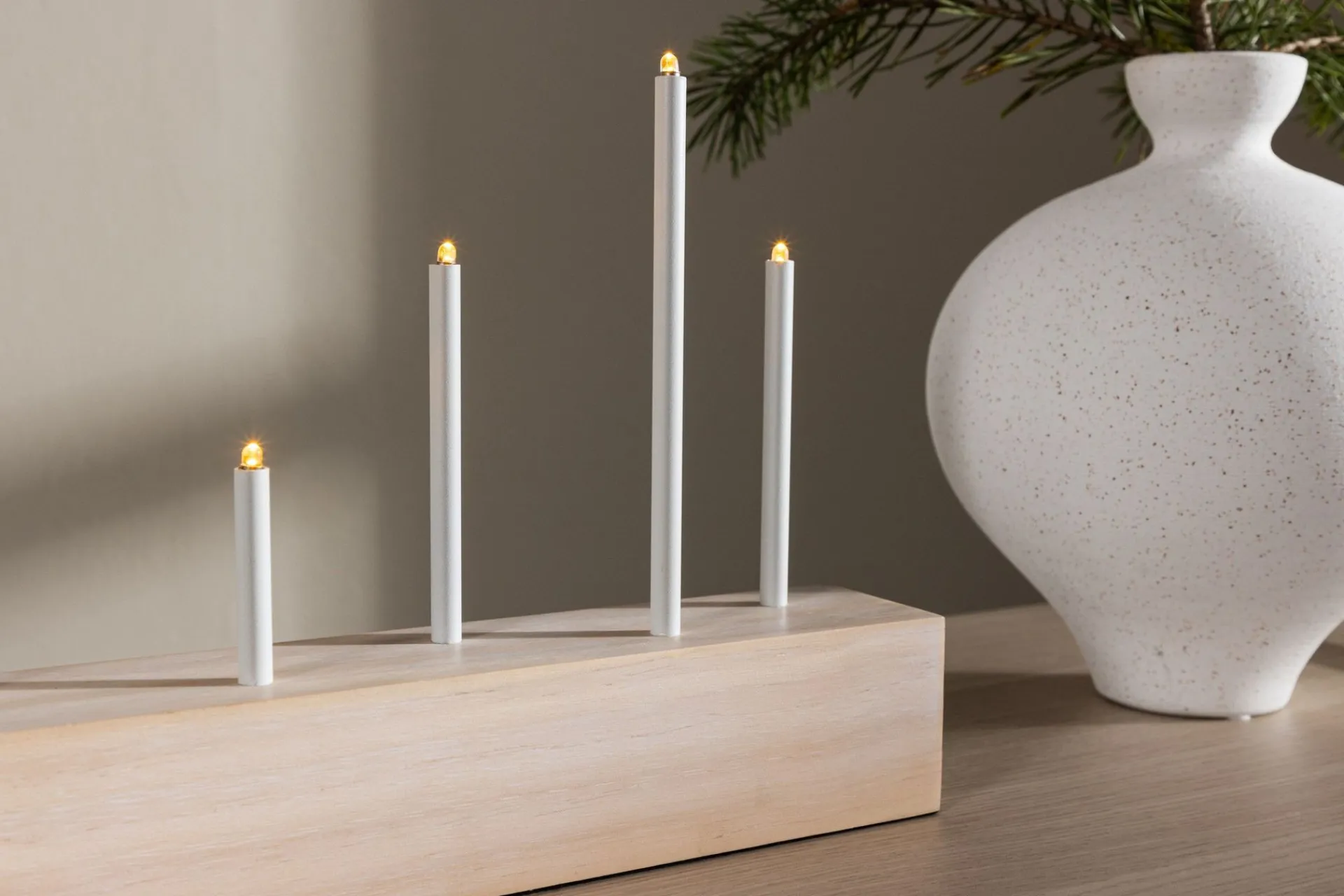 Venture Home Bordlampe|Vinduslampe-Kungsberget Adventsstake 24 cm Whitewash