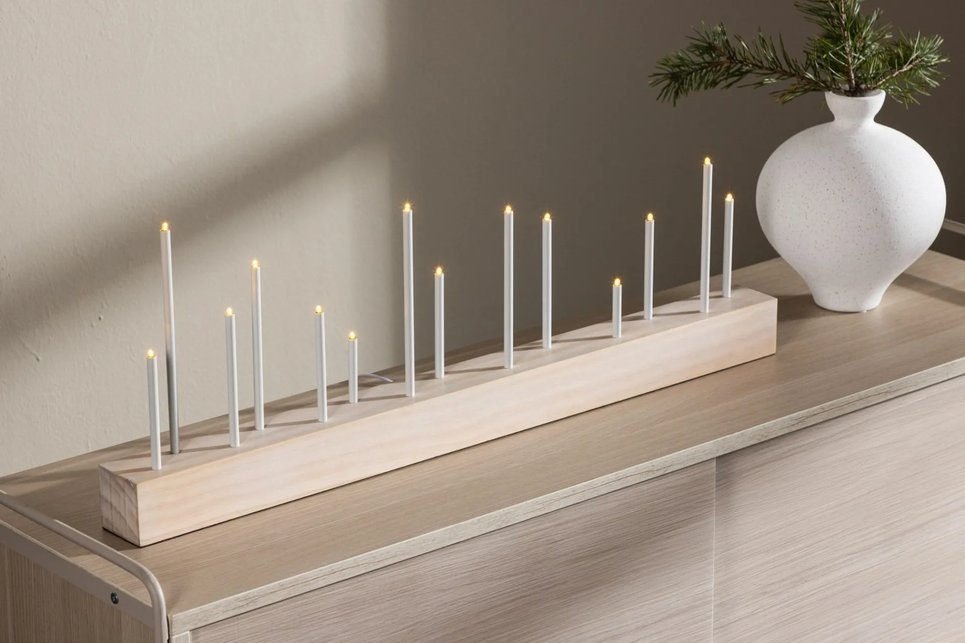 Venture Home Bordlampe|Vinduslampe-Kungsberget Adventsstake 24 cm Whitewash