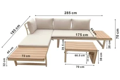 Comfort Garden Lainelle 4-seters sofagruppe for altan og terrasse med puter