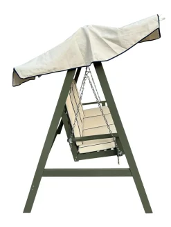 KWA Hammocker|Hengekøye-Landet Hammock Gyngesofa med tak i akasie tre inkludert puter 195x125x159 Mørkegrønn