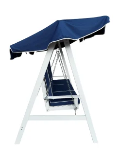 KWA Hammocker|Hengekøye-Landet Hammock Gyngesofa med tak i akasie tre inkludert puter 195x125x159 Hvit