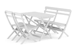 KWA Spisegrupper Hage|Cafesett-Landet utendørs spisegruppe 118x70x74 cm med sofa og 2 klappstoler