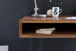 Wohnling Kontorbord-Langner Skrivebord 110 cm med Oppbevaring Hylle Tre/Natur