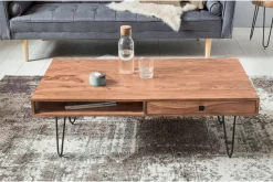 Wohnling Langner Sofabord 60 cm med Oppbevaring 2 Skuffer + Hyller