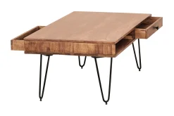 Wohnling Langner Sofabord 60 cm med Oppbevaring 2 Skuffer + Hyller