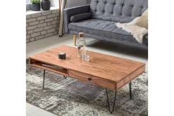 Wohnling Langner Sofabord 60 cm med Oppbevaring 2 Skuffer + Hyller