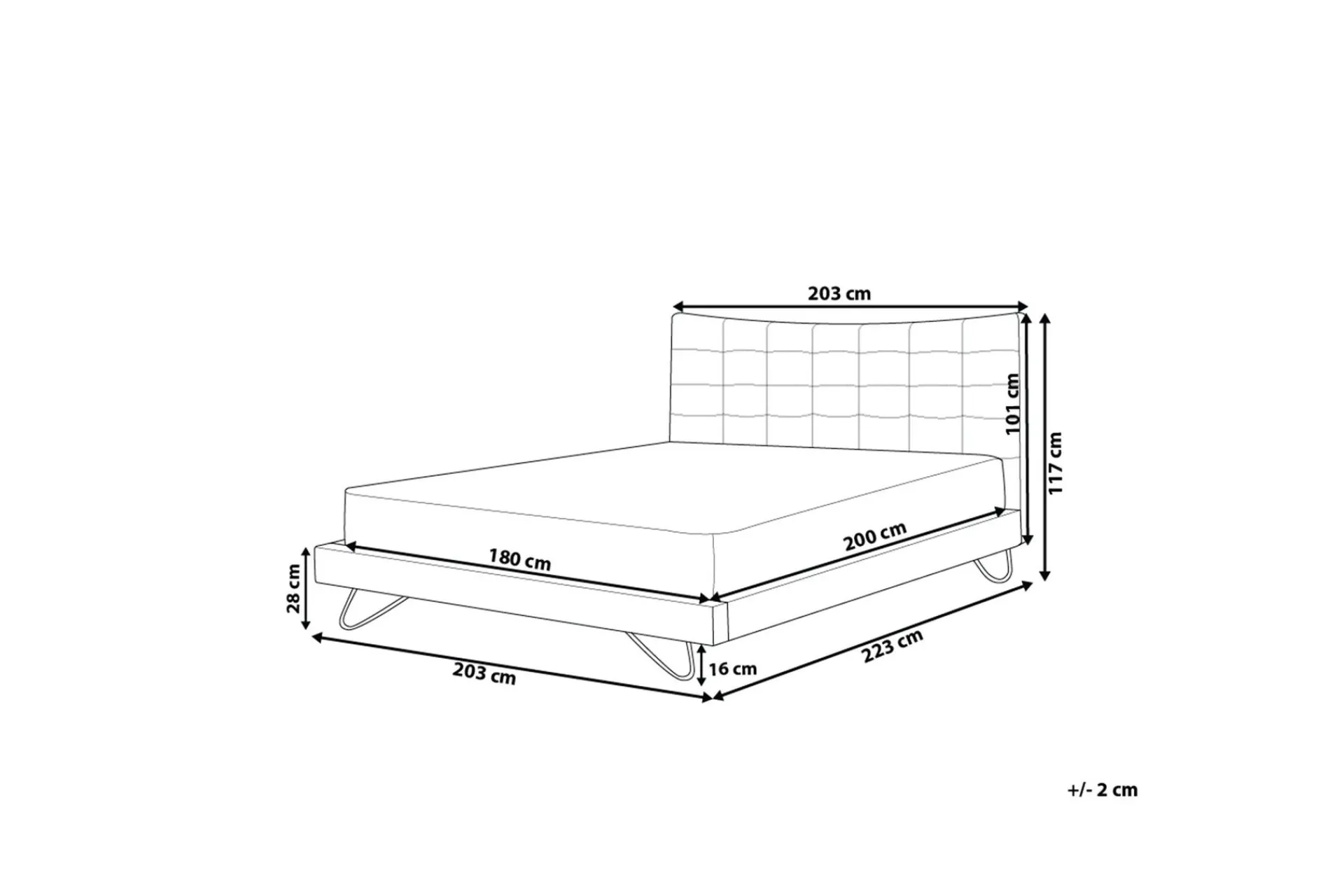 Bedly Sengeramme & Sengestamme-Lannion Dobbeltseng 180 | 200 cm Grey