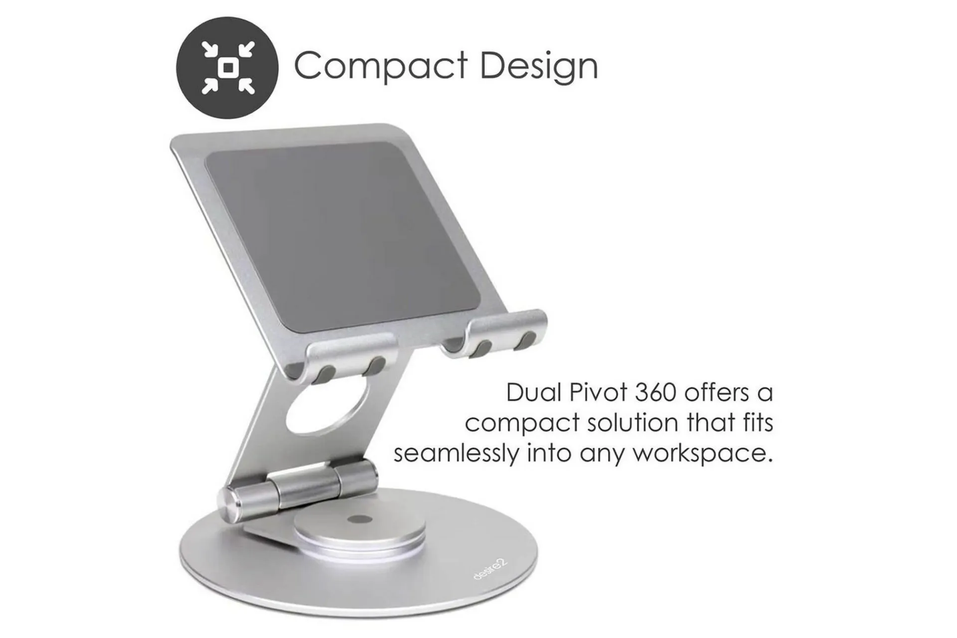 Oppbevaringsstativ-Laptopstativ Desire2 Dual Pivot 360 Sølv