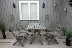 Spisegrupper Hage-Larios Spisegruppe 76 cm + 2 Spisestoler + Benk Grey