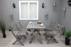 Spisegrupper Hage-Larios Spisegruppe 76 cm + 2 Spisestoler + Benk Grey