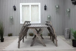 Spisegrupper Hage-Larios Spisegruppe 76 cm + 2 Spisestoler + Benk Grey