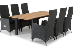 Comfort Garden Spisegrupper Hage-Las Vegas Spisegruppe 152-210+6 Jenny Regulerbare Stoler Brun,Svart