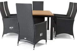 Comfort Garden Spisegrupper Hage-Las Vegas Spisegruppe 152-210+6 Jenny Regulerbare Stoler Brun,Svart