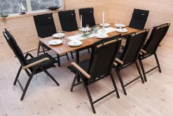 deNoord Spisegrupper Hage-Las Vegas Spisegruppe 152-210+4 Posisjonsstoler Lyx Svart,Natur