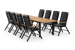 Spisegrupper Hage-Las Vegas Spisegruppe 220-280+8 Posisjonsstoler Lyx +Puter Brun,Svart