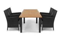 Comfort Garden Spisegrupper Hage-Las Vegas Spisegruppe 152-210 + 4 Thor Stoler Svart,Natur