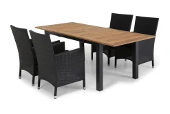 Comfort Garden Spisegrupper Hage-Las Vegas Spisegruppe 152-210 + 4 Thor Stoler Svart,Natur