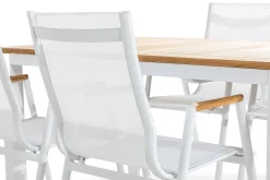 deNoord Spisegrupper Hage-Las Vegas Spisegruppe 152-210x90 + 4 Karmstoler Hvit,Beige