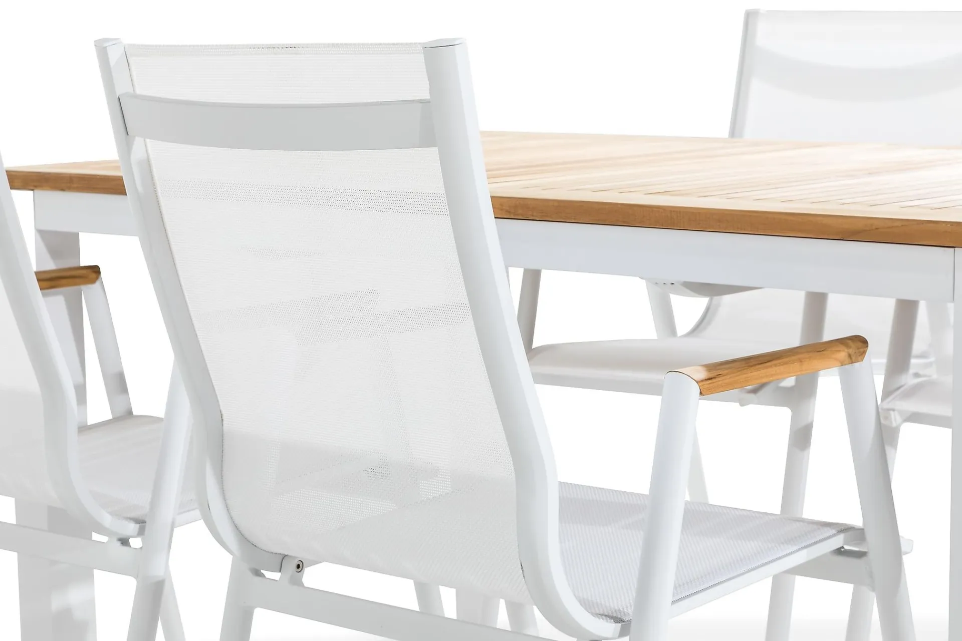 deNoord Spisegrupper Hage-Las Vegas Spisegruppe 152-210x90 + 4 Karmstoler Hvit,Beige
