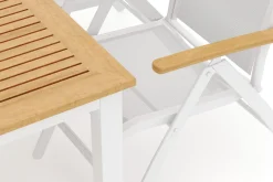 deNoord Las Vegas utendørs spisegruppe, uttrekkbar 152–210x90 cm med 4 Las Vegas regulerbare stoler