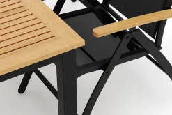deNoord Spisegrupper Hage-Las Vegas utendørs spisegruppe, uttrekkbar 152–210x90 cm med 4 Las Vegas regulerbare stoler