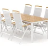 deNoord Spisegrupper Hage-Las Vegas utendørs spisegruppe, uttrekkbar 220x280x100 cm med 6 Las Vegas regulerbare stoler