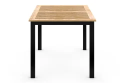 deNoord Loungebord & Sofabord Utendørs-Las Vegas Uttrekkbart Spisebord 152-210x90 cm Svart/Natur