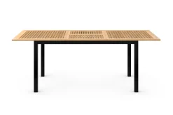deNoord Loungebord & Sofabord Utendørs-Las Vegas Uttrekkbart Spisebord 152-210x90 cm Svart/Natur