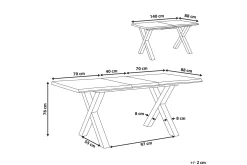 Spisebord & Kjøkkenbord-Lawtey Spisebord 180 cm Sammenleggbart Tre/Natur