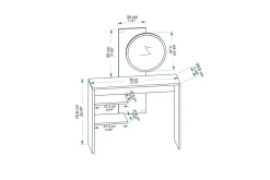 Sminkebord & Toalettbord-Laxman Sminkebord 96 cm Blå,Hvit
