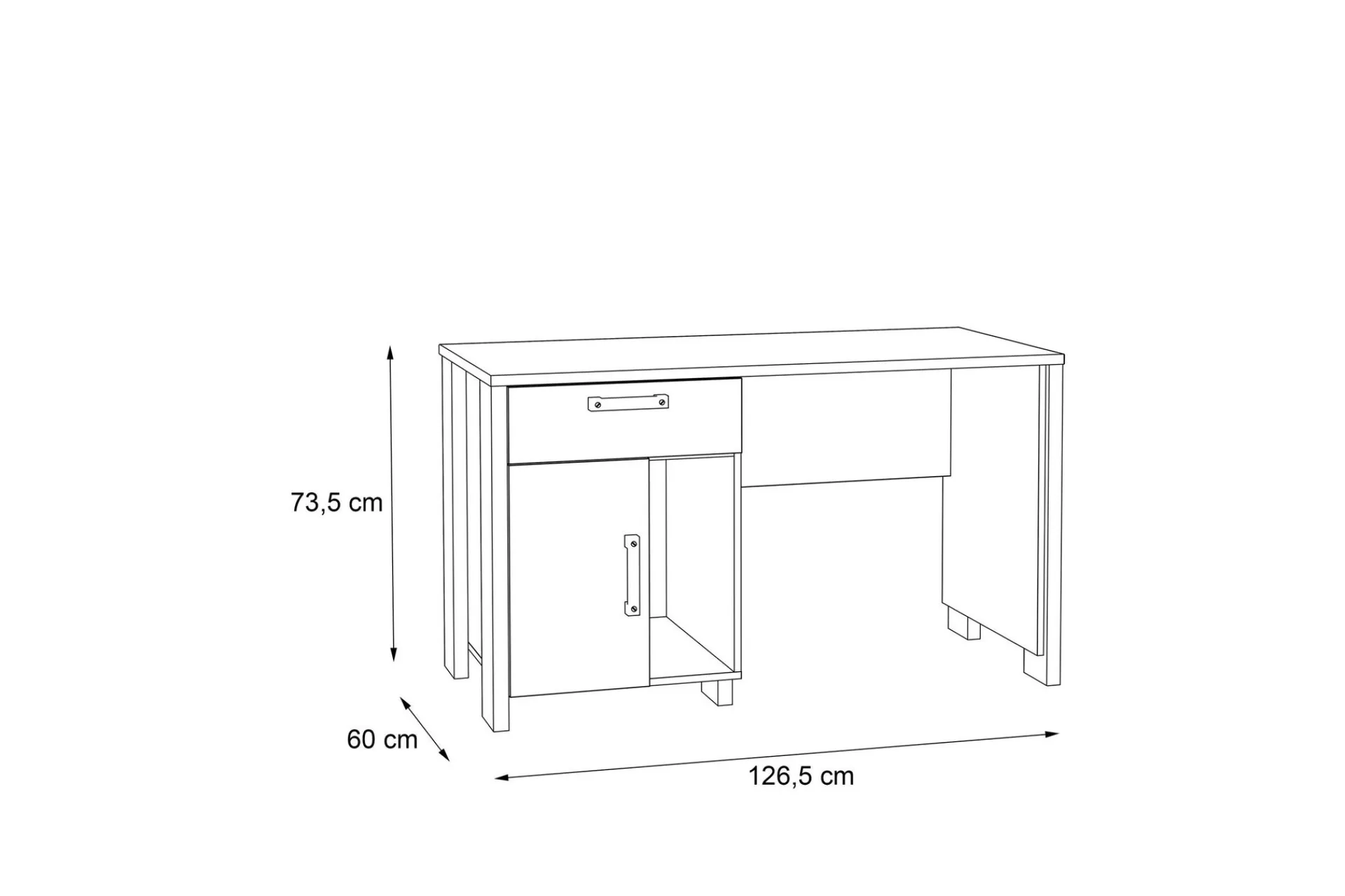 Kontorbord-Lazarius Skrivebord 155 cm med Oppbevaring Skap + Skuff + Hy Brun