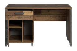 Kontorbord-Lazarius Skrivebord 155 cm med Oppbevaring Skap + Skuff + Hy Brun