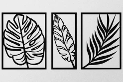 Skilt-Leaf 2 Veggdekor Svart