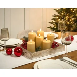 Julepynt & Juledekorasjon-LED-lys Braise Sett med 6 Beige