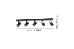 LED-spotlight Eglo Cartagena Svart/Tre 5 Lamper
