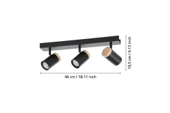 Eglo LED-spotlight Cartagena Svart/Tre 3 lamper