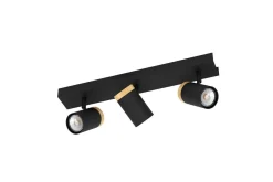 Eglo LED-spotlight Cartagena Svart/Tre 3 lamper