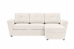 Basic Home Sovesofaer-Leia 3-seters vendbar sovesofa med sjeselong og oppbevaring Beige