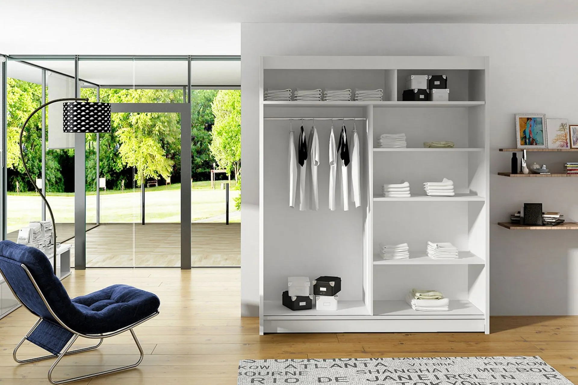 Garderober & Garderobesystem-Leila Garderobe 150 cm Skyvedører Speil tre
