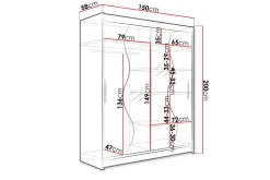 Garderober & Garderobesystem-Leila Garderobe med Speil 150x200 cm Svart
