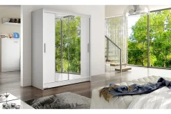 Garderober & Garderobesystem-Leila Garderobe Skyvedører Smaltt Speil Hvit