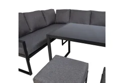 Veranda & Terrasse|Loungesett-Leipzig Sofagruppe med hjørnesofa Svart,Grey