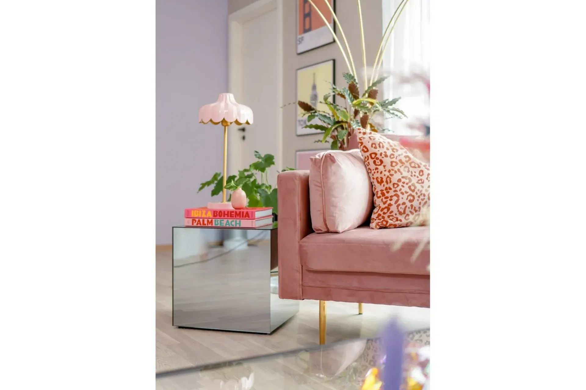 Venture Home Lenestol Boom Fløyel Rosa