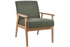 Lenestoler-Lenestol Esrum Grønn/lyst tre, Polyester Grön,Lysfarget tre