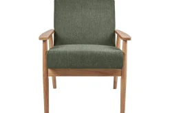 Lenestoler-Lenestol Esrum Grønn/lyst tre, Polyester Grön,Lysfarget tre