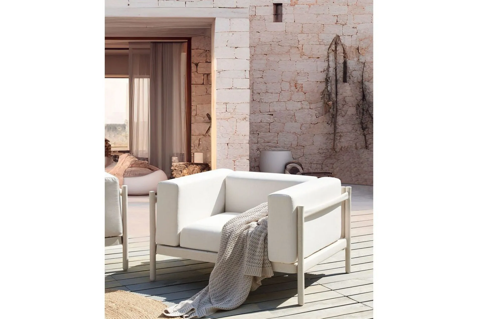 Utelenestoler|Loungestol Ute-Lenestolsett for 2 Ferretti Beige