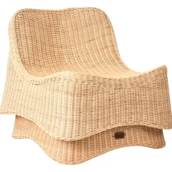 Utelenestoler|Loungestol Ute-Lenestol utendørs med fotskammel Aigani rotting Naturlig/beige
