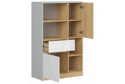 Bokhylle-Leokkol Bokhylle 80 cm Hvit,Tre/Natur