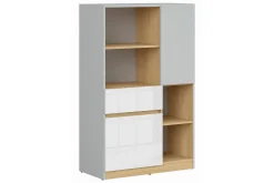 Bokhylle-Leokkol Bokhylle 80 cm Hvit,Tre/Natur